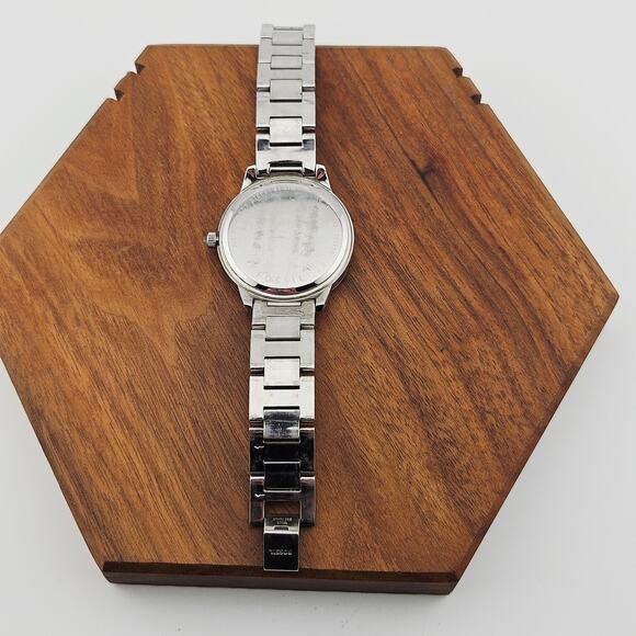 Fossil Women's Silver Tone Rhinestone Link Bracelet Watch ES-2362 HAS DAMAGE - Picture 5 of 8